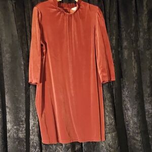 Time and Tru Rust Long Sleeve Dress